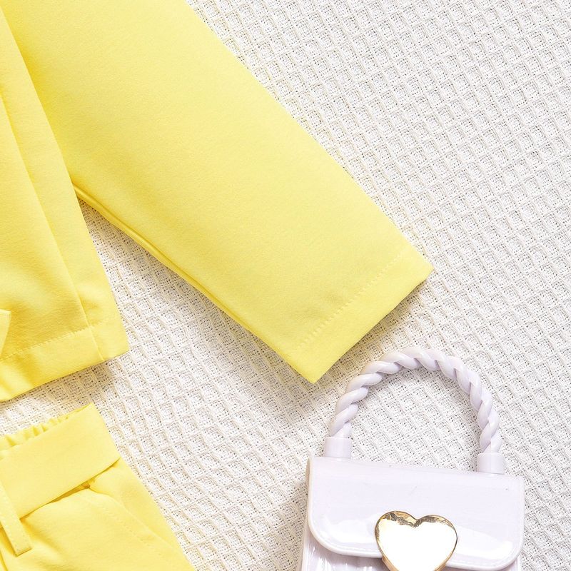 Ρούχα για νήπια Κοριτσιών Μόδα Εσωτερική Ρούχα με λαιμόκοψη και τιράντες Μακρυμάνικο Σορτς με πέτα Σακάκι_voghion.com