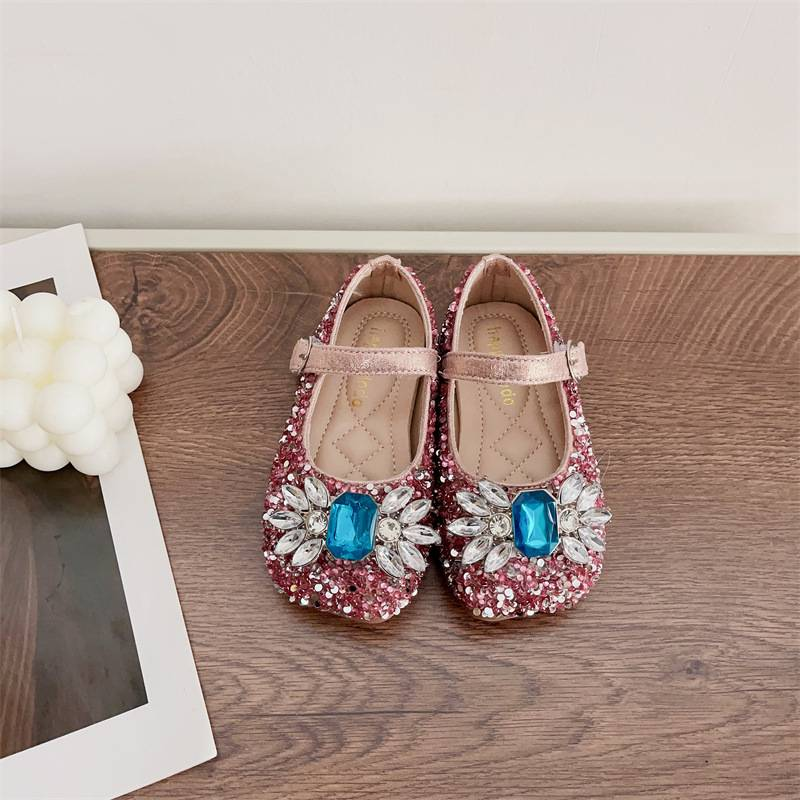 Mother&Kids Girls Princess Shoes Crystal Children girls Foreign style baby shoes soft soled single shoes_voghion.com