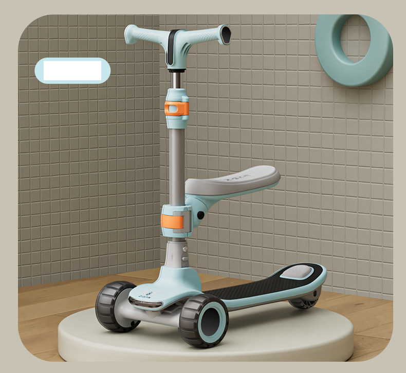 Trottinettes pour enfants de 2 à 8 ans et de 1 à 3 ans Les enfants peuvent s'asseoir sur une planche à roulettes Bluetooth coulissante avec musique clignotante_voghion.com