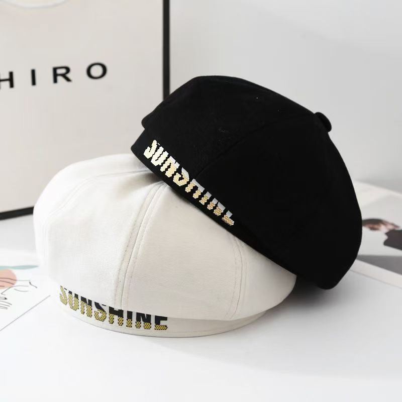 Baretka s črkami v korejski različici v slogu zvezd, jesen in zima, nova osmerokotna kapa iz tibetanske volne Slikar sladke jagnjetine_voghion.com