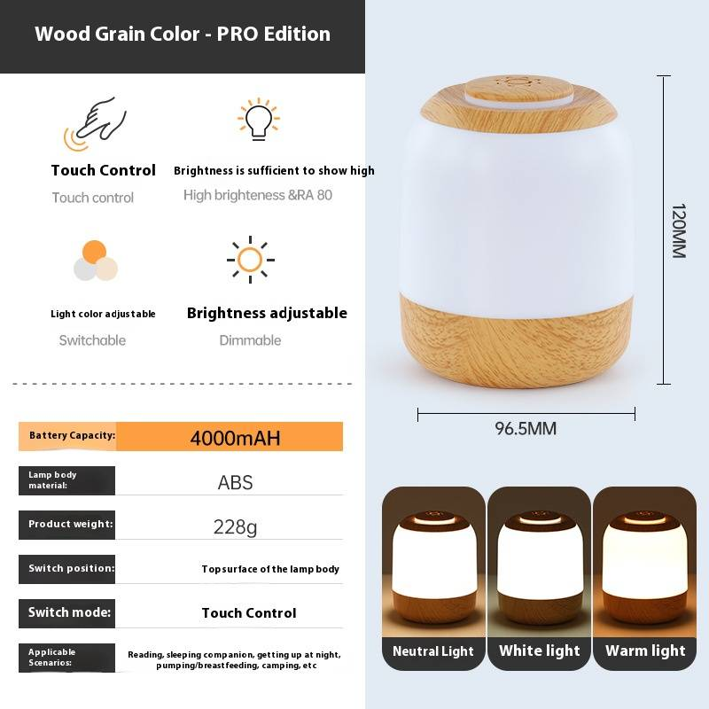 Luce notturna a LED ricaricabile touch, lampada da comodino per alimentazione notturna, lampada da tavolo per dormitorio, lampada per atmosfera_voghion.com