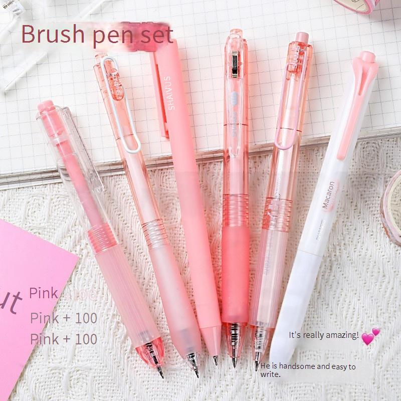 0.5mm Clickable Gel Pen Set With Highlighters - Smooth Writing, No-Skip Ink, Perfect For Students & Office Use_voghion.com