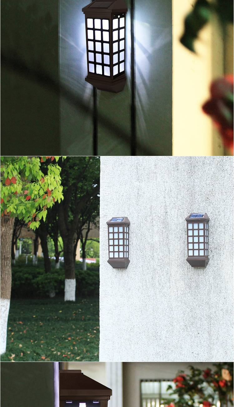 Solar-Wandleuchten für den Außenbereich, wasserdichte LED-Gartenleuchten für Zauntreppenwege, solarbetriebene Lampe im Vintage-Stil mit 6–12 Stunden Beleuchtung_voghion.com
