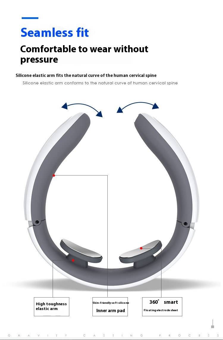 Smart Neck Massager With EMS Pulse Technology - Multi-Point Electric Massage For Neck, Back & Legs - Rechargeable & Portable Pain Relief Device_voghion.com