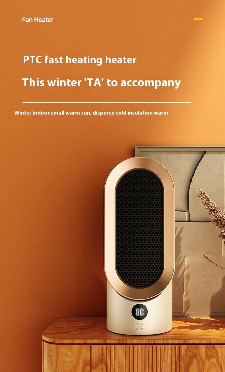 1500W PTC Fast Heating Space Heater With Oscillation - Compact & Portable For Home/Office, 2-Speed Settings, Overheat & Tip-Over Protection_voghion.com