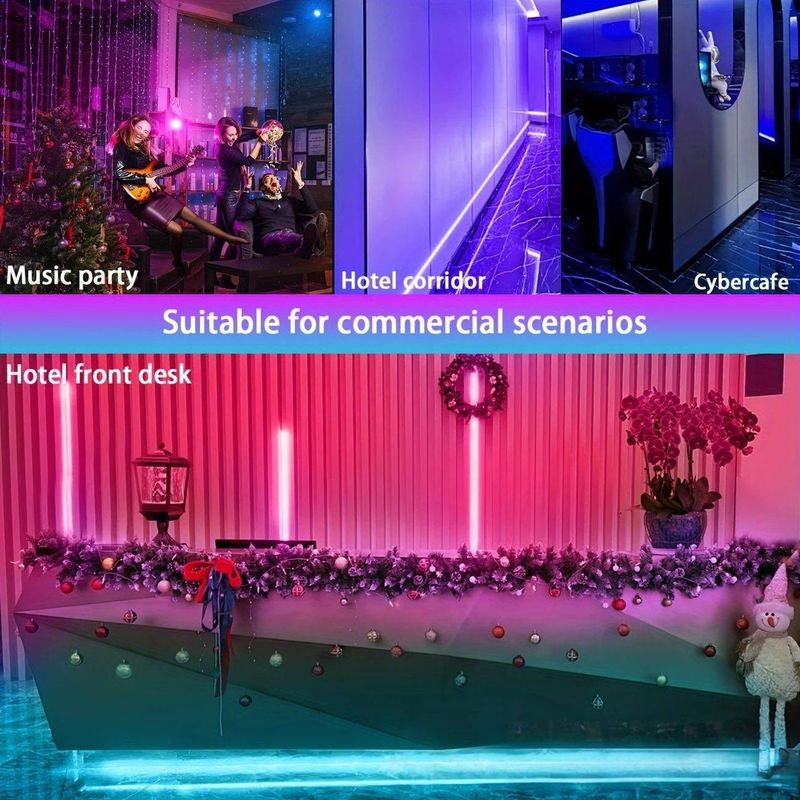 Bande lumineuse LED RVB 5 V avec contrôleur Bluetooth 44 touches et application de contrôle intelligente - Éclairage d'ambiance intérieur pour chambre et salon_voghion.com