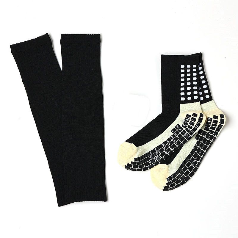 Juego de agarre para fútbol con calcetines adhesivos antideslizantes de longitud media y gruesos para proteger las piernas._voghion.com