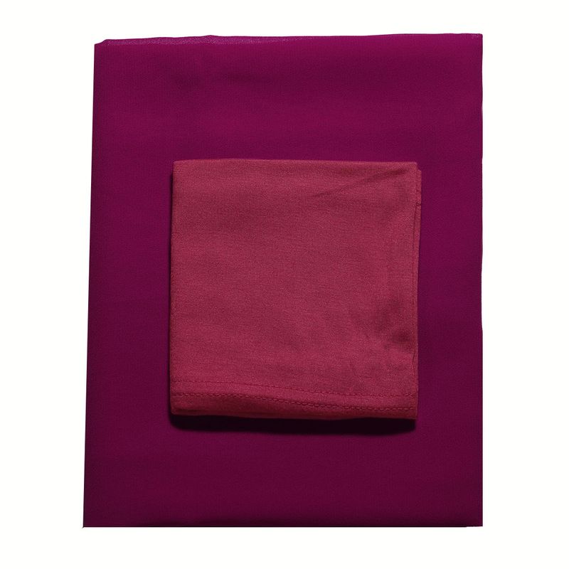 Conjunto de chapéu com base modal e xale de chiffon – combinação de 2 peças lisas/multicoloridas (chapéu feminino suave para a pele, respirável e estiloso)_voghion.com