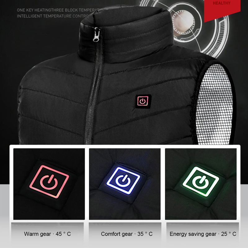 9 Šildomos liemenės zonos USB šildomos striukės Vyrų Moterų Sportinė Apranga Termo drabužiai Žieminė liemenė Plaunama vyriška šildoma liemenė skirta_voghion.com