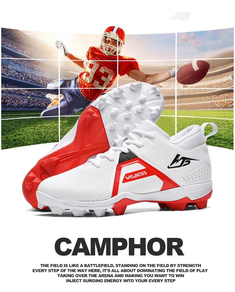Men's Soccer Rugby Shoes, Baseball Shoes With Full Super Movable Surface + MD Rubber Sole_voghion.com