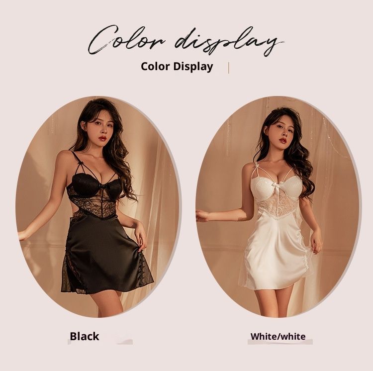 LuvBox Meinair New Women's Sexy Strap Nightdress With Chest Pads Tempting Transparent Hot Erotic Lingerie_voghion.com