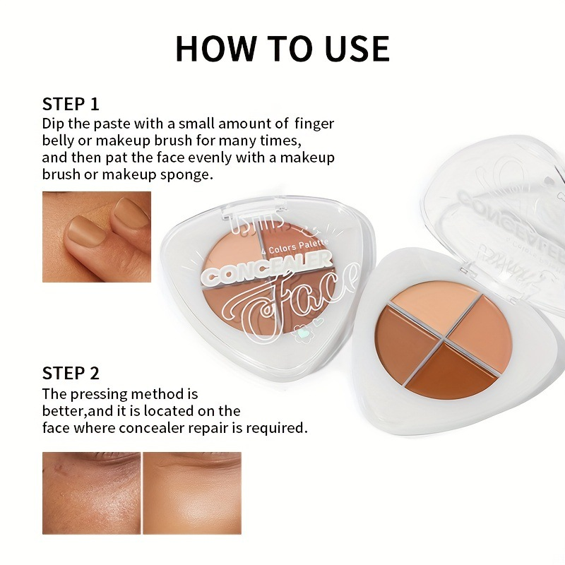 USHAS Makeup Special 4barevný hydratační korektor Rozjasňující barvu pleti, nesnadno vyblednoucí, voděodolný a odolný proti potu_voghion.com
