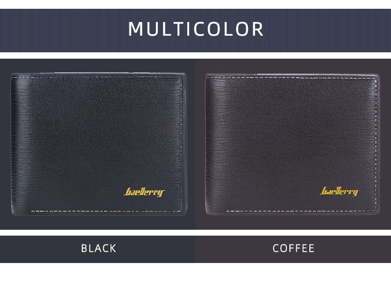 BAELLERRY nueva cartera corta para hombre horizontal con ranura para múltiples tarjetas clip abierto para billetes cartera informal al por mayor_voghion.com