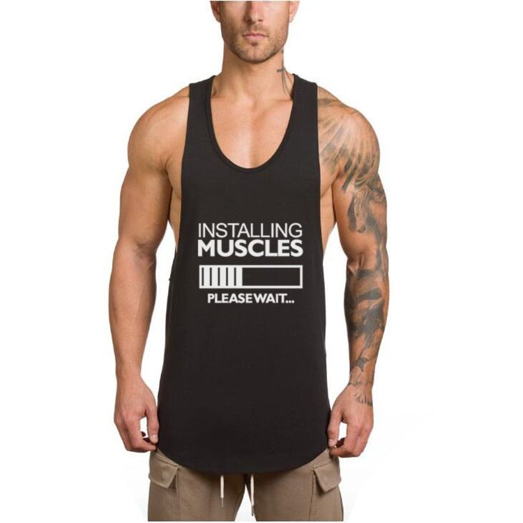 Muscle Fitness Sport Ärmellose Weste herren Tank Top Elastisches Training Base Shirt_voghion.com
