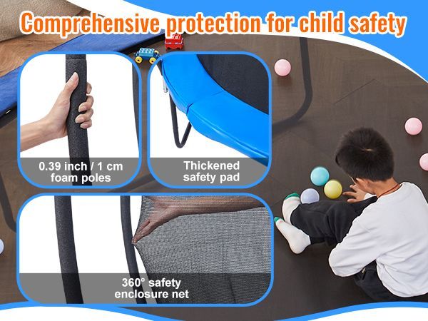 VEVOR 10FT Trampoline, 330 Lbs Trampoline With Enclosure Net, Ladder, And Curved Pole, Heavy Duty Trampoline With Jumping Mat And Spring Cover Padding, Outdoor Recreational Trampolines For Kids Adults_voghion.com