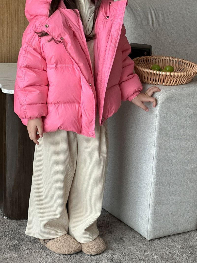 Daunenjacke für Mädchen, 90, weiße Entendaunen, dick, warm, kurz, stilvoll, Wintermantel für Kinder_voghion.com