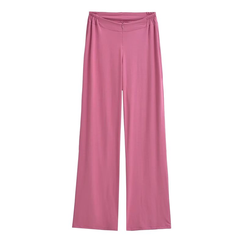 Pantalon de fitness décontracté taille V avec fermeture éclair pour femme, léger et ample, effet drapé, idéal pour l'exercice à domicile, collection automne 2024_voghion.com