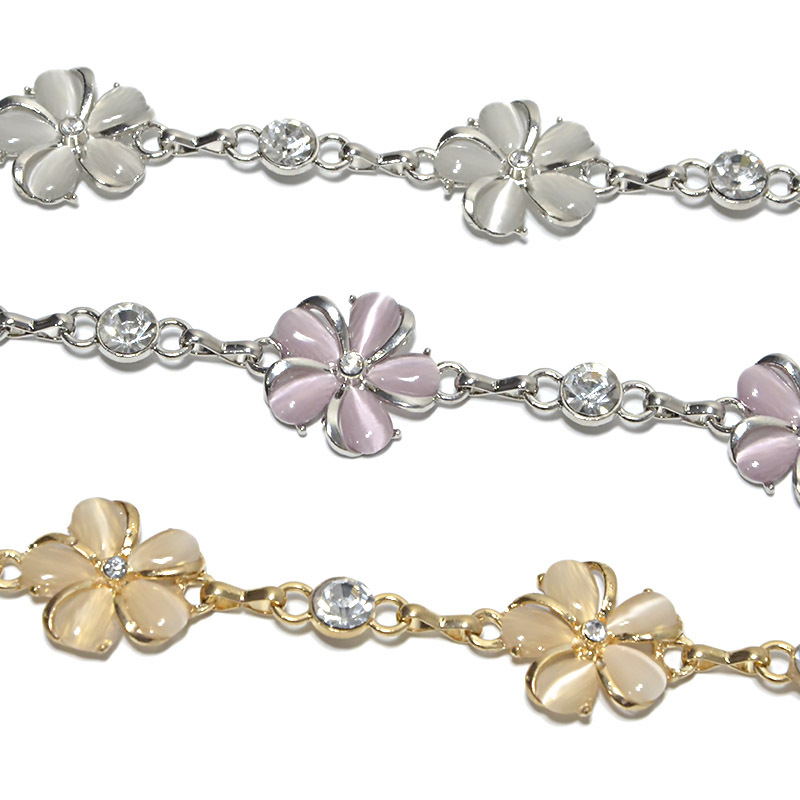 Nuova catena sottile di cristallo da donna, versione coreana, intarsio di fiori di strass in metallo con catena in vita di danza del ventre_voghion.com