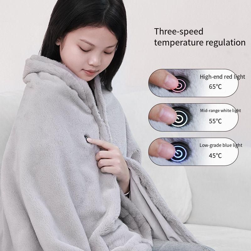 Couverture chauffante électrique ultra confortable en fourrure de lapin pour la pause déjeuner_voghion.com