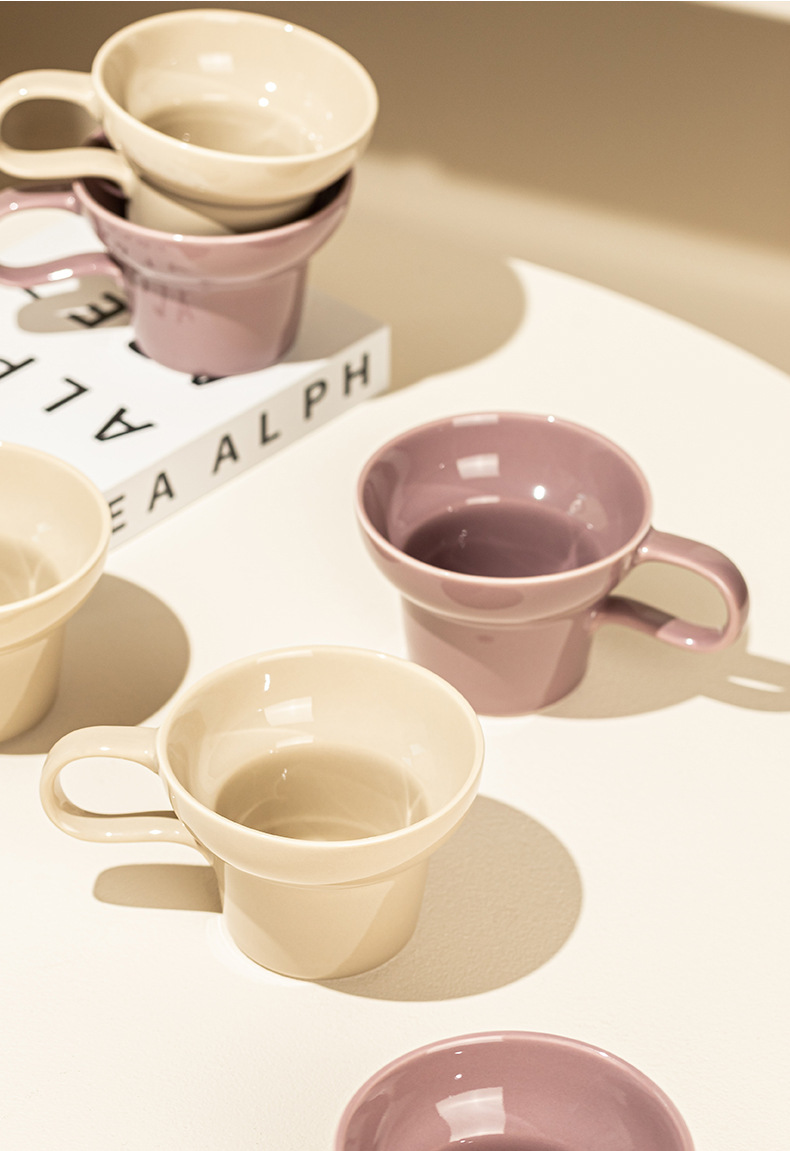 Tazas con alto valor estético, tazas de cerámica de nicho, tazas de agua para parejas domésticas de estilo ins, tazas de café creativas, tazas de desayuno para mujeres_voghion.com