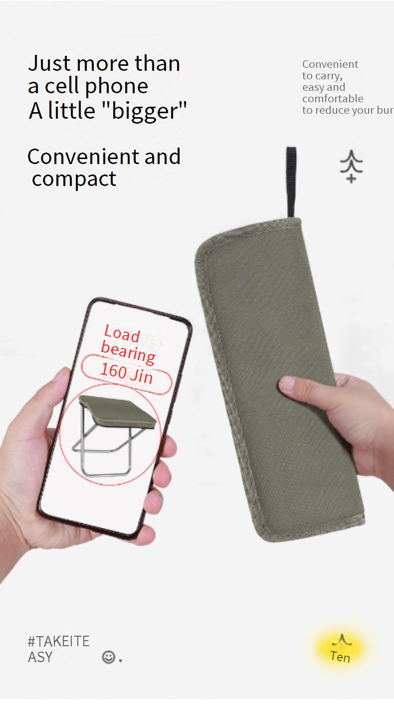 Sgabello pieghevole da campeggio all'aperto, borsa a mano, sedia pieghevole portatile, attrezzatura da campeggio, sgabello a marsupio, mini sgabello piccolo, sgabello da pesca_voghion.com