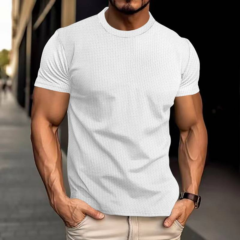 T-shirt à manches courtes pour homme, respirant et moulant, tendance été 2025._voghion.com