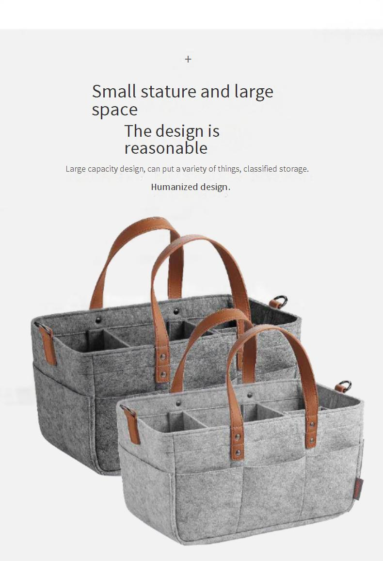 Premium Felt Diaper Bag - Multi-Functional Organizer For Baby Essentials (Portable, Adjustable Strap, Spacious Pockets, New Design)_voghion.com