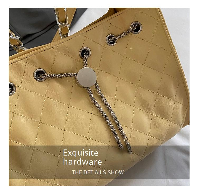 Borsa a tracolla monospalla in stile retrò con diamanti, grande capacità, alla moda, con coulisse, borsa a tracolla con catena per donna_voghion.com
