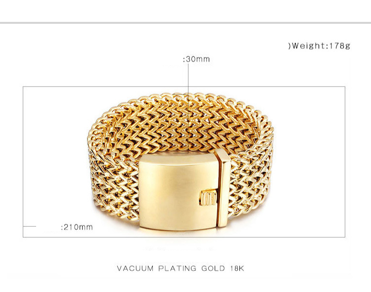 Men's Stainless Steel Geometric Fish Scale Bracelet - Durable Titanium Steel Chain Link Wristband For Trendy Casual Style_voghion.com