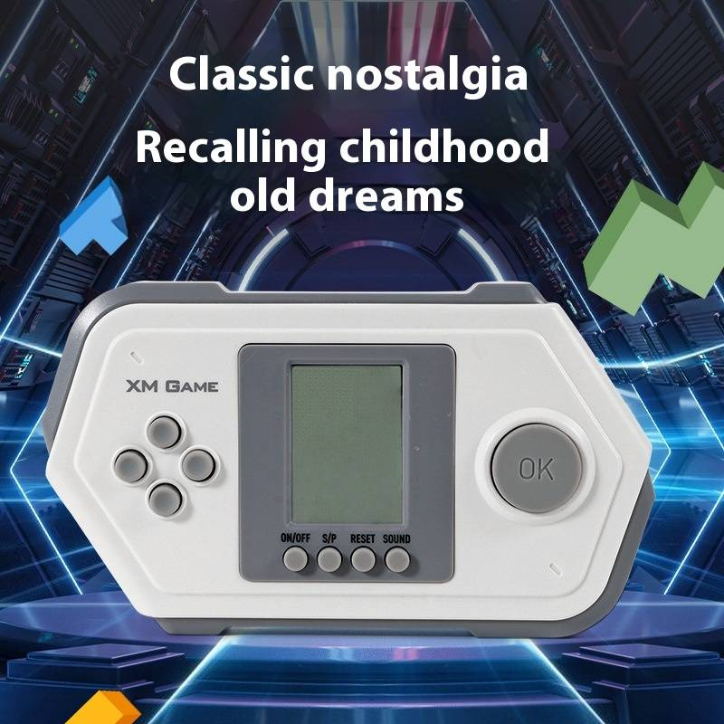 Console de jogo Tetris retrô para crianças e adultos - Máquina de jogo de quebra-cabeça portátil clássica com controle sem fio, portátil e leve para viagens_voghion.com