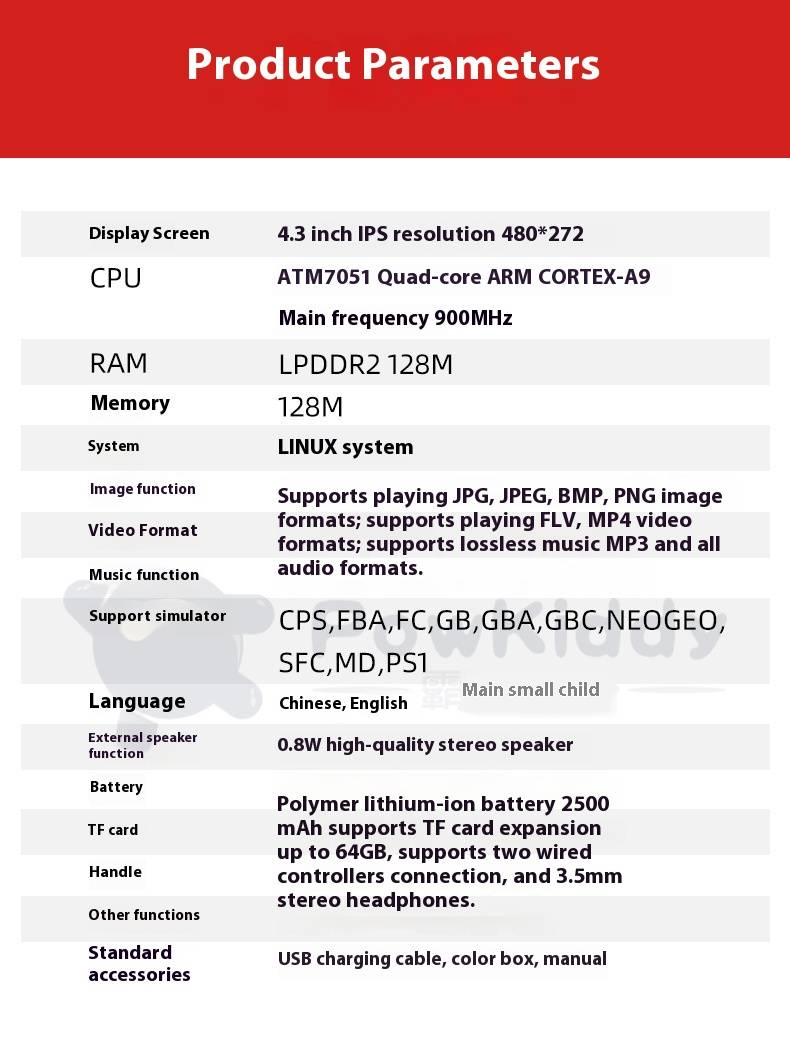 POWKIDDY X39 Pro Taşınabilir Oyun Konsolu 4.3" IPS HD Ekranlı Taşınabilir Retro Oyun Cihazı GBA/FC/PSP Emülatörü, MP4 Oynatıcı, USB Desteği_voghion.com