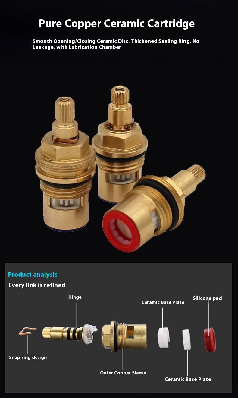 Wall-Mounted Basin Mixer Tap – Dual Handle 3-Hole Deck Mounted Bathroom Faucet (Brass Body, Ceramic Cartridge, 10MPa Pressure Spiral Handle Design)_voghion.com