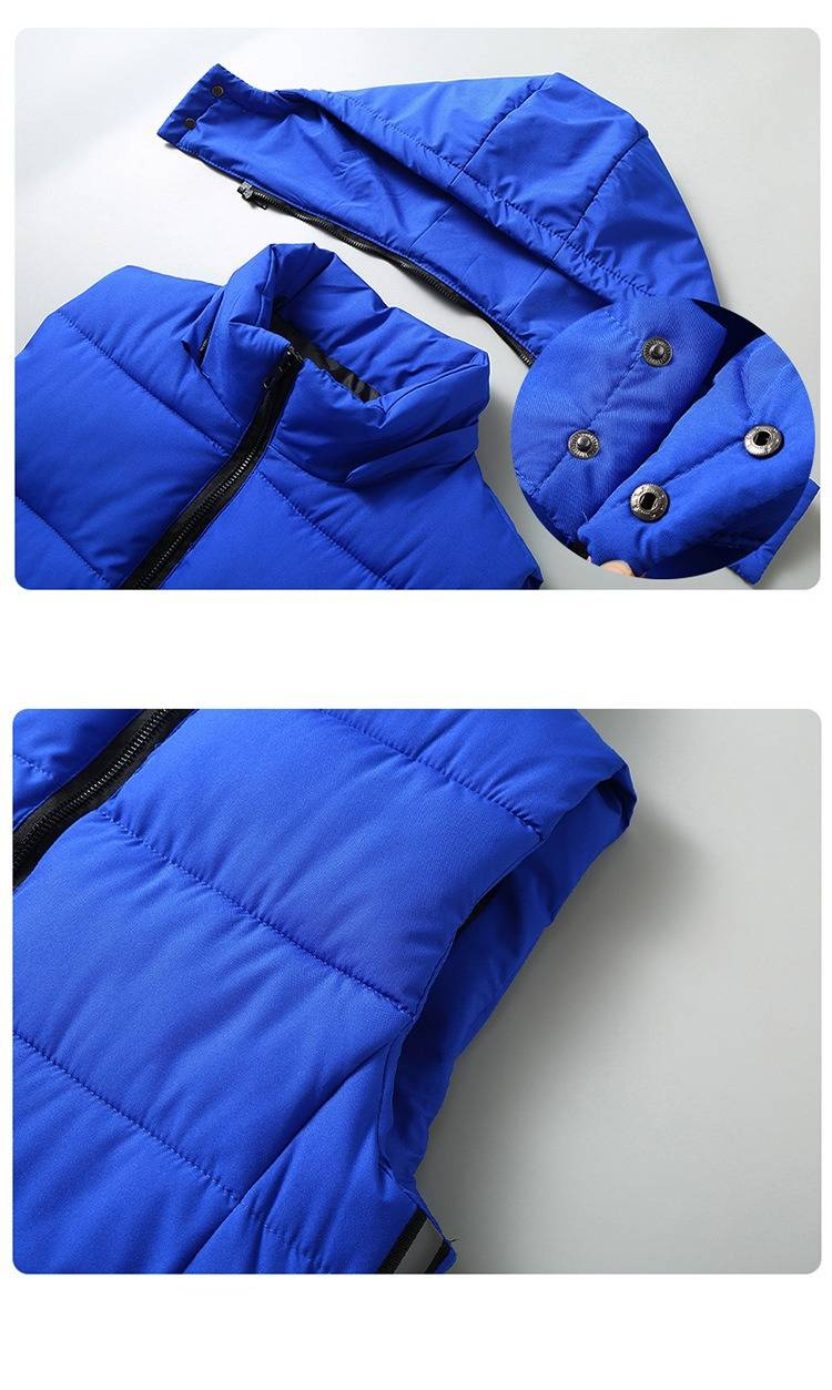 Reflektor-Pufferweste für Herren, warme Winterjacke, ärmellos, Übergröße, Steppweste für Outdoor-Sportarten (Schwarz, Grau, Blau, Rot)_voghion.com