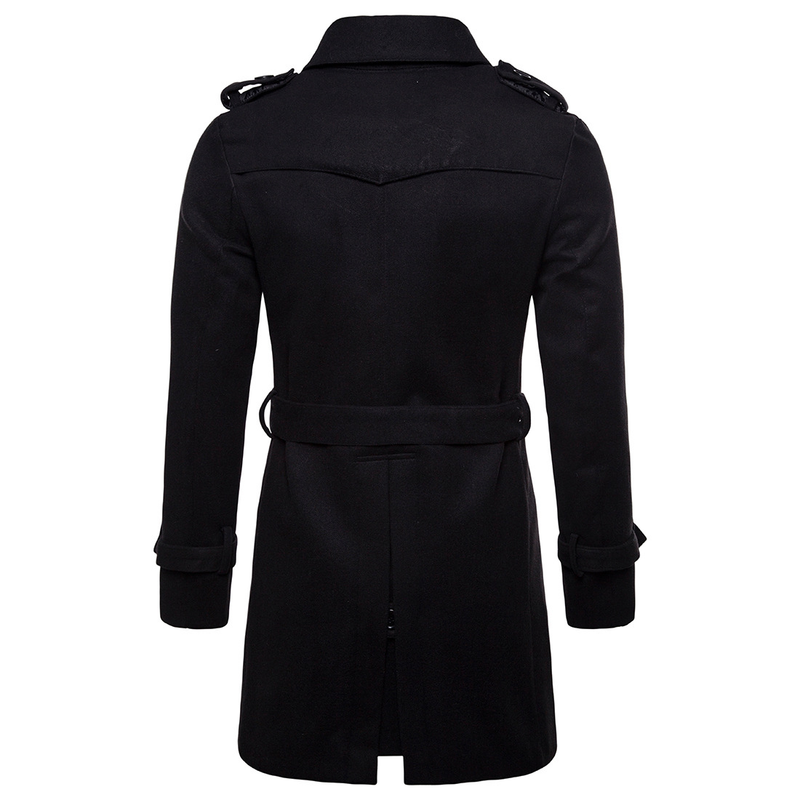 Spring Men's Long Tweed Coat Trench Coat_voghion.com