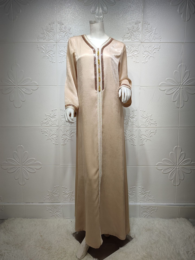 Moslimkleding voor dames Damesmode abaya Abaya Hot diamanten jurk Grote maat abaya_voghion.com
