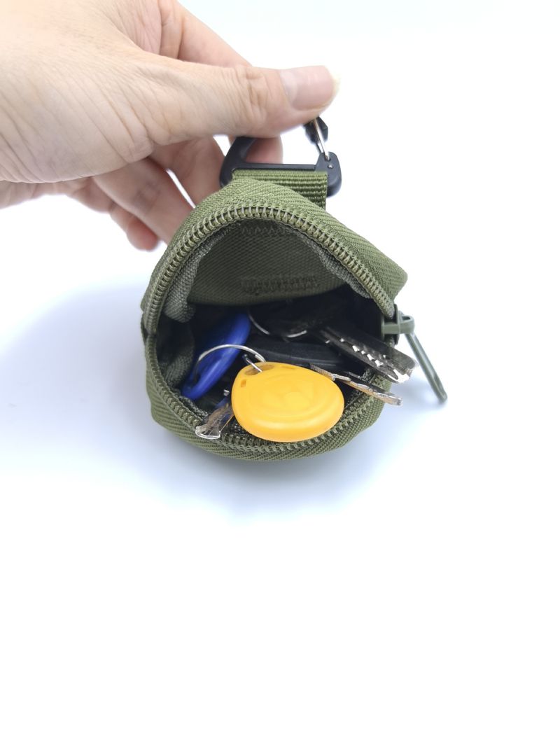 Marsupio tattico – Custodia compatta in tessuto Oxford per auricolari, chiavi e oggetti essenziali (nero, verde militare, cachi)_voghion.com