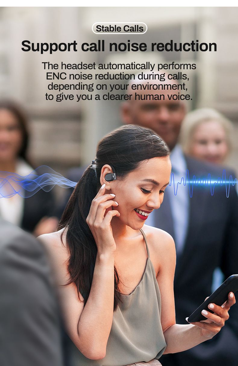 DACOM Earphones Wireless Bluetooth Headset TWS Super Bass Headphones Type-C Bluetooth5.3 Open Earbuds With Dual Mic_voghion.com