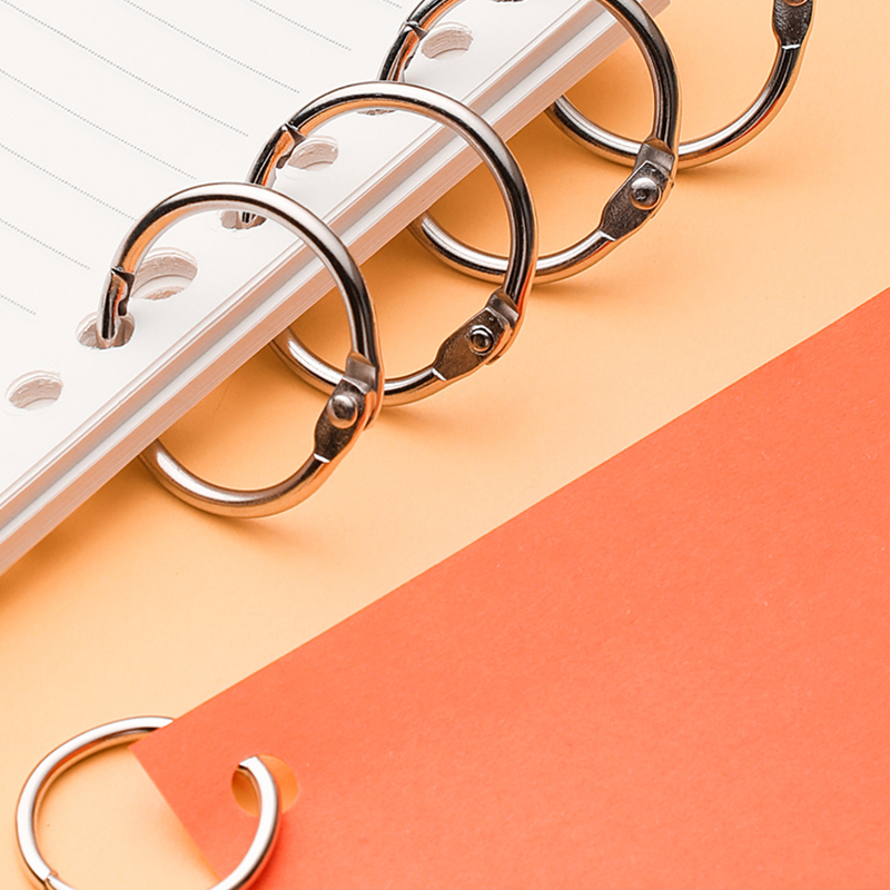 15/30pcs Metal Ring Binder Staple Book Binder Albums Loose-leaf Book Hoops Loose Leaf Ring Keychain Office Binding Supplies_voghion.com