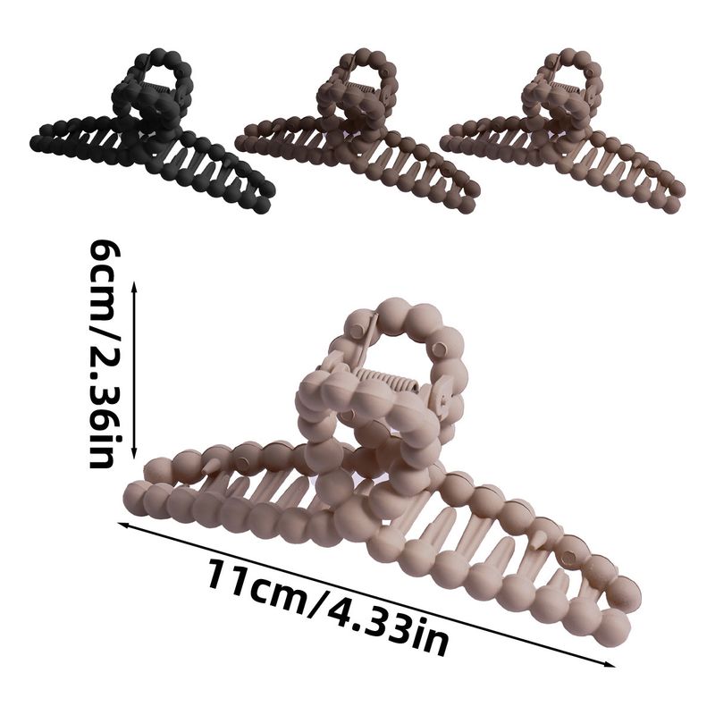 Autumn/Winter Brown Cross Pearl Claw Clip - Simple Large Back-of-Head Updo Clip - Premium Shark Clip_voghion.com