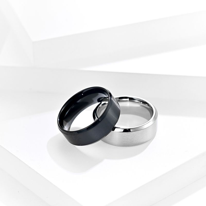 Men And Women's Jewelry Matte Brushed Simple Titanium Steel Ring Vacuum Plating Can Be Engraved_voghion.com