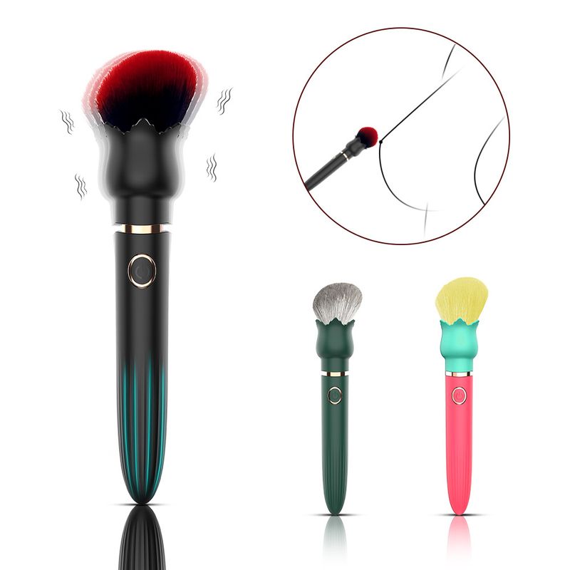 Brosse de maquillage vibrante à 10 fréquences, vibromasseur pour masturbation féminine, pratique à transporter dans un sac_voghion.com