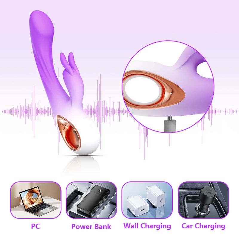 Weibliche G-punkt Starke Vibration Silikon Kaninchen Dual Vibration Massage AV Masturbator Erwachsene Produkte Heißer Verkäufer_voghion.com