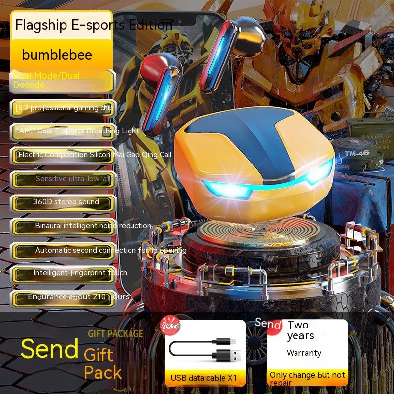 Nieuw cool sportwagenontwerp M5 TWS Draadloze Bluetooth 5.2 Dual Mode Esports Game-oortelefoons_voghion.com