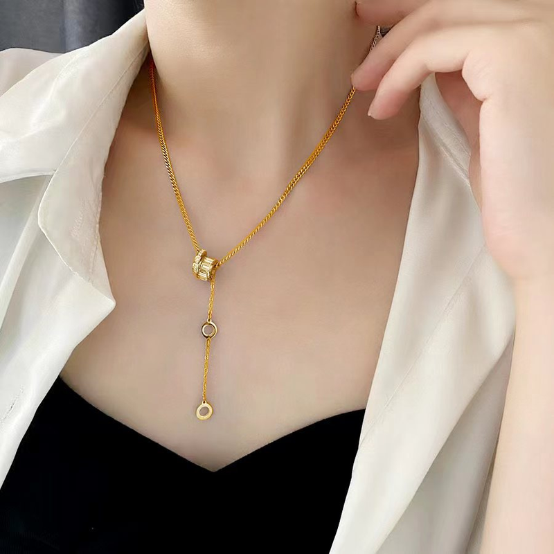 Roestvrijstalen hangerkettingen voor vrouwen met strass-uitholling, kubuschoker, nieuwe mode, feestcadeau, sieraden_voghion.com