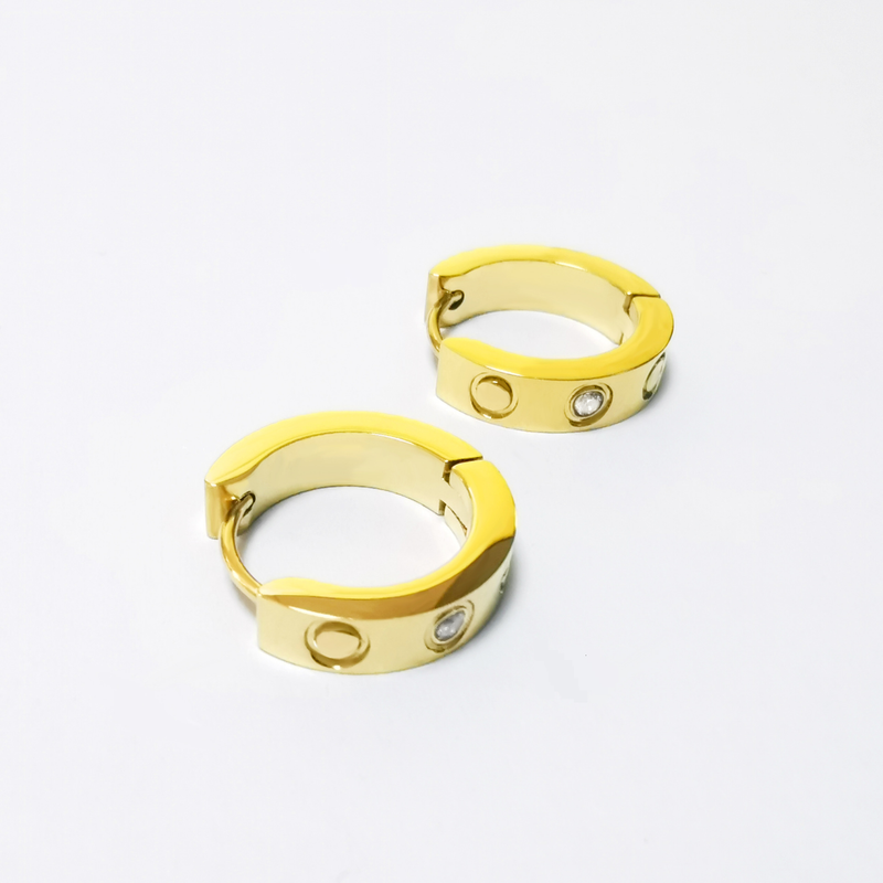 Classic LOVE Style C Shaped Gold Earrings Female_voghion.com