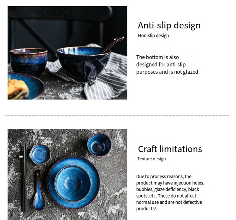 Hotel Restaurant Ceramic Tableware Table Setting Household Bowl And Dish Set Hotel Club Tableware Four Or Five Piece Set Kiln Change Technology_voghion.com
