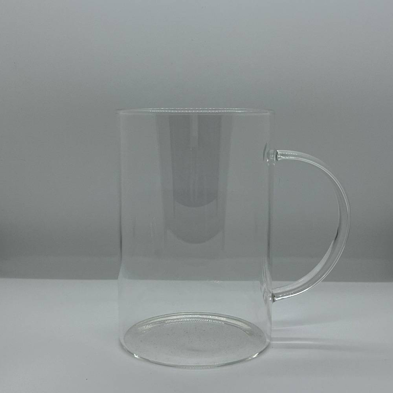 Glass Tumbler With Cork Base - Large Capacity Drinking Cup With Handle (Eco-Friendly Homeware, Milk & Juice Glass, Modern Minimalist Design)_voghion.com