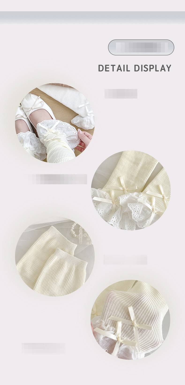 Socks For Women 2025 Spring And Autumn New Style Solid Color Bow Lolita Girls All Match Calf Socks Lace Women's Socks_voghion.com