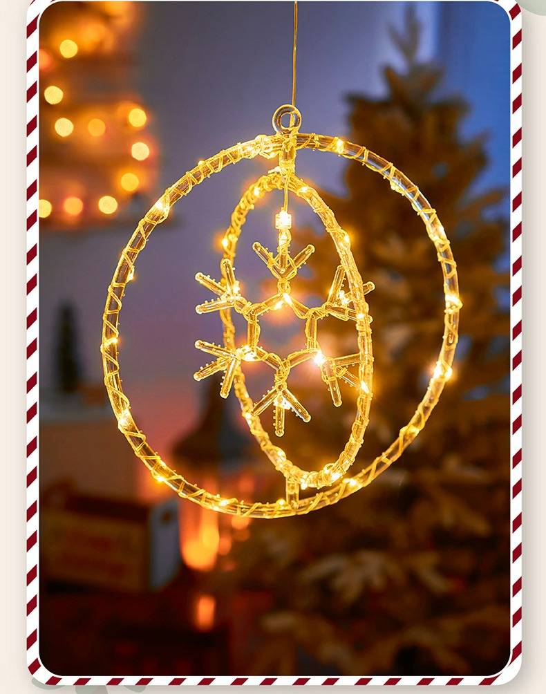 Luci natalizie a LED 8 in 1 con telecomando: 12 motivi festivi (fiocchi di neve, alberi, stelle e altro) per decorazioni natalizie da interni._voghion.com