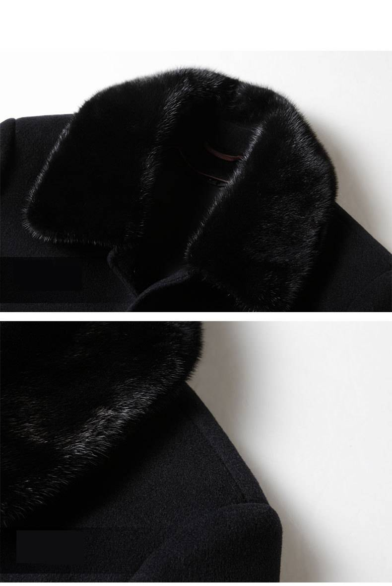 Abbigliamento da uomo: cappotto in lana da uomo con fodera in pelliccia di coniglio staccabile, cappotto invernale da lavoro con collo in visone, trench spesso e caldo per la mezza età_voghion.com